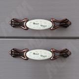 Ручка-скоба 96мм медь состаренная/керамика Paris WMN.93.01.Q4.096.C1, фото 1