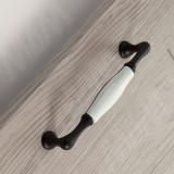 Ручка-скоба 128мм черный матовый/керамика белая WMN.M64.00.00.N4G, фото 1