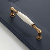 Ручка-скоба 128мм бронза состаренная/керамика молочная WMN.M64.01.00.D1G, фото 2