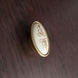 Ручка-кнопка бронза состаренная/керамика золотые узоры WPO.18.01.B4.000.D1, фото 1