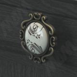 Ручка-кнопка бронза состаренная/керамика коричневые узоры WPO.41.01.H2.000.D1, фото 1