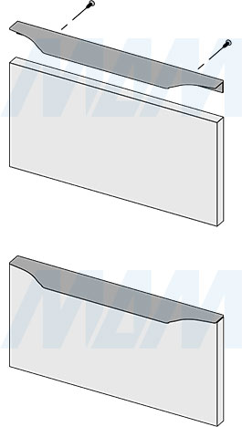 Установка профиль-ручки с креплением на саморезы (артикул 26)