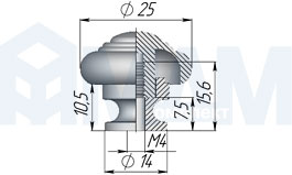 Размеры ручки-кнопки HESTIA (артикул A-013)