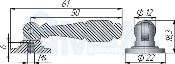 Размеры ручки-капли (артикул B-010)