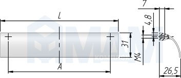 Размеры профиль-ручки FADO (артикул C-2360)