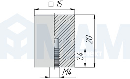 Размеры ручки-кнопки (артикул GL10)