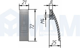 Размеры ручки-кнопки (артикул GR27)