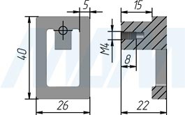 Размеры кучки-кнопки SPIRO (артикул GS15)