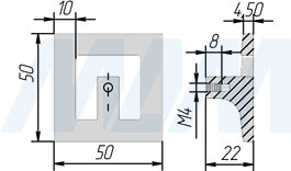 Размеры ручки-кнопки SPIRO (артикул GS16)
