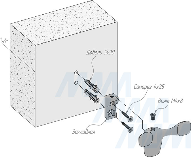 Установка двухрожкового крючка (HK.39)