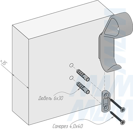 Установка двухрожкового крючка (HK.43)