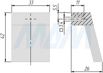 Размеры ручки-кнопки (артикул KH.85)