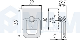 Размеры ручки-капли (артикул M1179000)