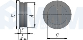 Размеры ручки-раковины (артикул MD01 и MD02)
