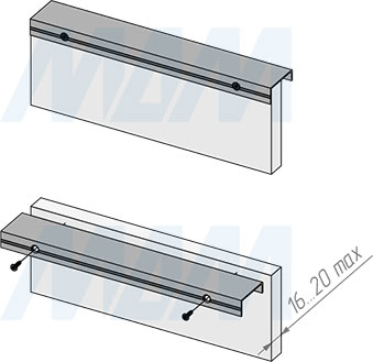 Установка профиль-ручки с креплением саморезами (артикул PH.RU41 PR)
