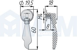Размеры ручки-капли (артикул V5530000)