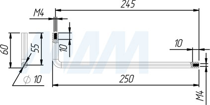Размеры кронштейна для вешалки (артикул WG07.245)