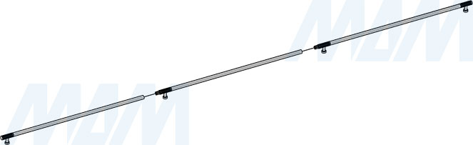 Установка ручки-рейлинга с межцентровым расстоянием 600/1800 мм (артикул WMN.884.1800)