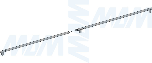Установка ручки-рейлинга с межцентровым расстоянием 600/1200 мм (артикул WMN.886.1200)
