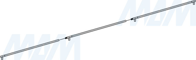 Установка ручки-рейлинга с межцентровым расстоянием 600/1800 мм (артикул WMN.886.1800)