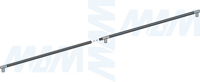Установка ручки-рейлинга с межцентровым расстоянием 600/1200 мм (артикул WMN.887.1200)