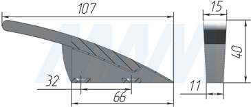 Размеры однорожкового крючка SALIX (артикул Z-5415.T1-G2)