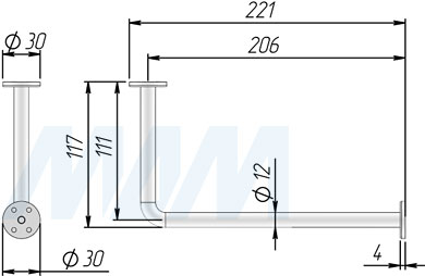 Размеры кронштейна ASPRO для вешалки (артикул Z-6811-203)