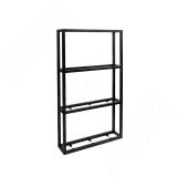 Металлокаркас-стеллаж 570х980х120мм на 4 полки, черный (RAL 9005, муар)