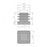Заглушка /подпятник для квадратной трубы 20х20 мм, черный HL.S.20Х20.BL, фото 2