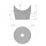 Подпятник круглый для трубы D25, чёрный HR23-D25-P-BL, фото 2