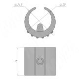 Подпятник для трубы D22-25 мм, с фиксатором, чёрный HT25-PIN-BL, фото 3