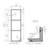 Металлокаркас-рамка для полок 1100x350мм черный (RAL 9005, муар) MF.02.1100x350.BLC, фото 3
