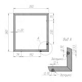 Металлокаркас-рамка для полок 380х350мм черный (RAL 9005, муар) MF.02.380x350.BLC, фото 3