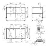 Металлокаркас-тумба напольная для ТВ 1200x450x450мм, черный (RAL 9005, муар) MF.03.1200x450x450.BLC, фото 4