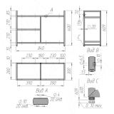 Металлокаркас-обувница 609x840x300мм, черный (RAL 9005, муар) MF.06.609x840x300.BLC, фото 5