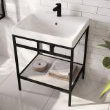 Металлокаркас-тумба напольная 600x700x480мм для раковины, черный (RAL 9005, муар) MF.09.600х700х480.BLC, фото 3