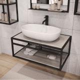 Металлокаркас-тумба подвесная 800x330x480мм для раковины, черный (RAL 9005,муар) MF.10.800х330х480.BLC, фото 2