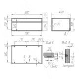 Металлокаркас-тумба подвесная 800x330x480мм для раковины, черный (RAL 9005,муар) MF.10.800х330х480.BLC, фото 4