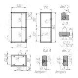 Металлокаркас-стеллаж 250х660х340мм на 3 полки, черный (RAL 9005, муар) MF.12.250х660х340.BLC, фото 3