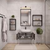 Металлокаркас-полотенцедержатель 480х100х20мм для тумб глубиной 480мм, черный (RAL 9005, муар) MF.19.480х100х20.BLC, фото 1