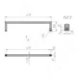 Металлокаркас-полотенцедержатель 480х100х20мм для тумб глубиной 480мм, черный (RAL 9005, муар) MF.19.480х100х20.BLC, фото 3