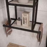 Металлокаркас-полотенцедержатель 250х100х20мм для стеллажей глубиной 250мм, черный (RAL 9005, муар) MF.20.250х100х20.BLC, фото 1