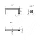 Металлокаркас-полотенцедержатель 250х100х20мм для стеллажей глубиной 250мм, черный (RAL 9005, муар) MF.20.250х100х20.BLC, фото 2
