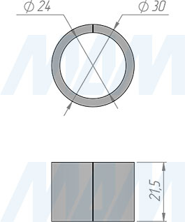 Размеры подпятника для трубы D22-25 мм, без фиксатора, (артикул HT25)