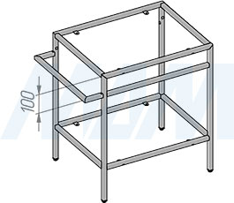 Вариант установки металлокаркаса напольной тумбы 600x700x480 мм для раковины с полотенцедержателем (артикул MF.09.600х700х480), схема 1