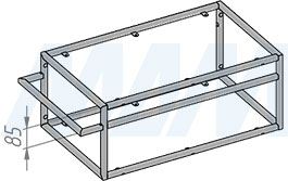 Вариант установки металлокаркаса напольной тумбы 800x330x480 мм для раковины с полотенцедержателем (артикул MF.10.800х330х480), схема 1