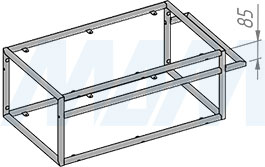 Вариант установки металлокаркаса напольной тумбы 800x330x480 мм для раковины с полотенцедержателем (артикул MF.10.800х330х480), схема 2