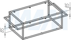 Вариант установки напольной тумбы 800x330x480 мм для раковины с полотенцедержателем (артикул MF.10.800х330х480), схема 3