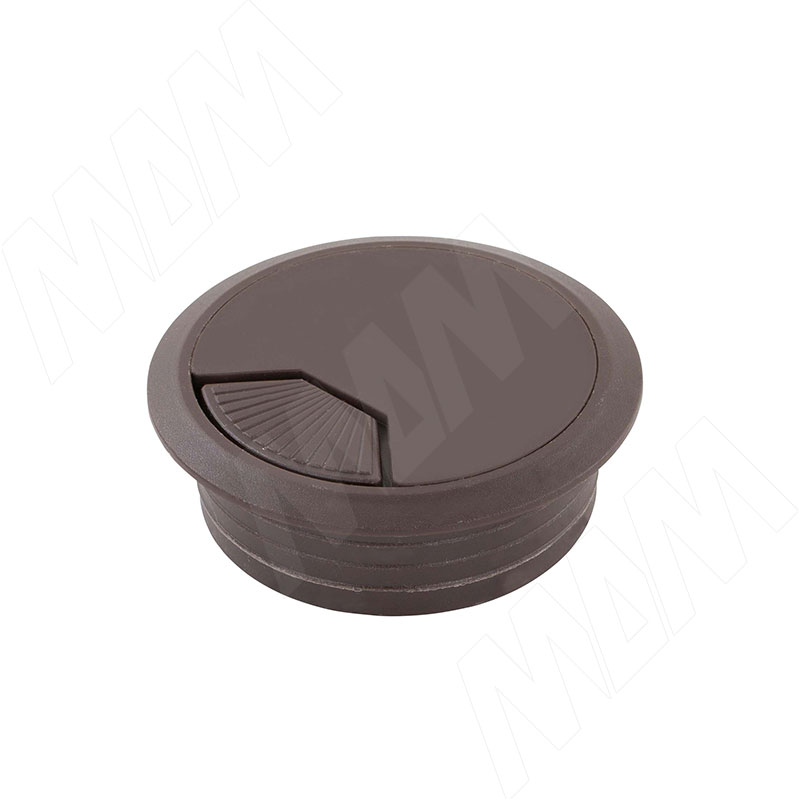 Заглушка кабель-канала, пластиковая, круглая, d=60 мм, темно-коричневая фото товара 1 - RTK-RD-60.DB