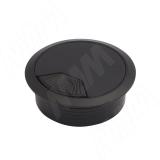 Заглушка кабель-канала, пластиковая, круглая, d=60 мм, черная RTK008/B